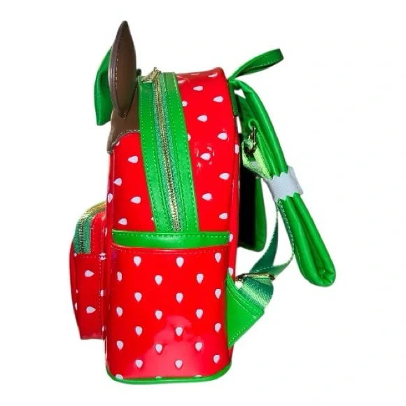 Loungefly Disney Minnie Mouse Scented Chocolate Dipped Strawberry Backpack - Picture 2 of 8